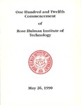 1990 Rose-Hulman Institute of Technology : One-Hundred and Twelth Commencement