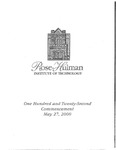 2000 Rose-Hulman Institute of Technology : One-Hundred and Twenty-Second Commencement by Rose-Hulman Communications and Marketing